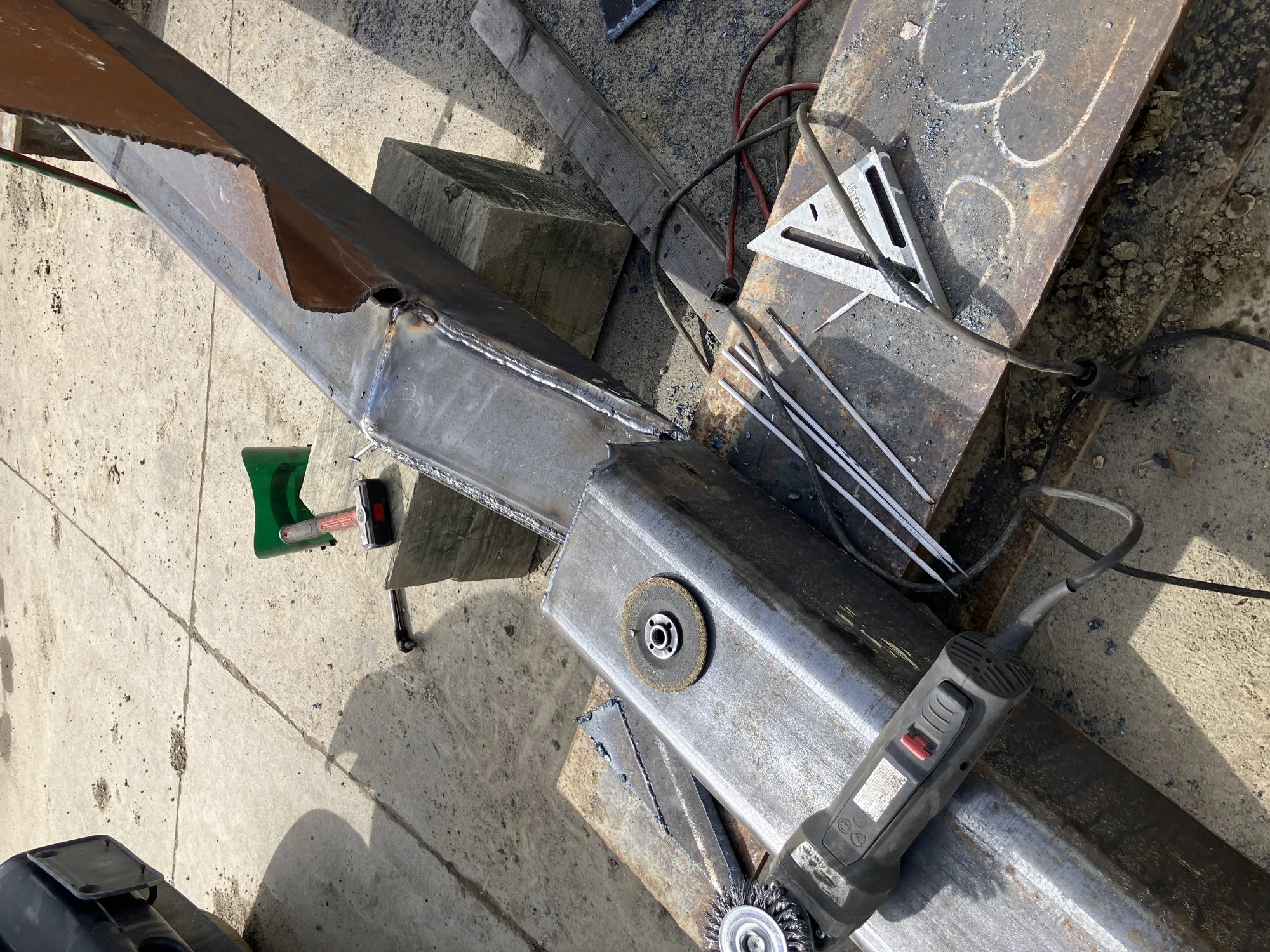 Welded steel post repair