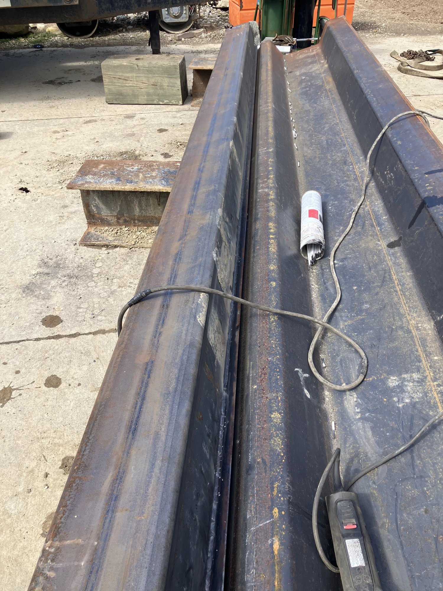 Steel beams ready for assembly