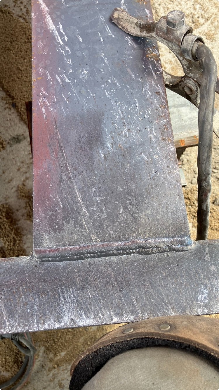 Weld bead on steel plating